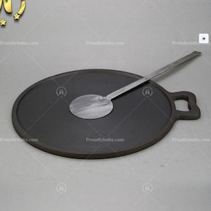 Poêle en fer - Dosa Tawa en fonte 9,5 assaisonnée :, cadeau parfait de casserole en métal pour les cuisiniers - Poêle en vente maintenant !