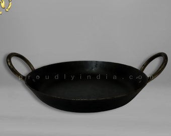 8 inch handmade Kadai for Ultimate Cooking Experience: Iron Wok Meets Frying Pan,Kitchen Ware for Your Best Iron Kadhai