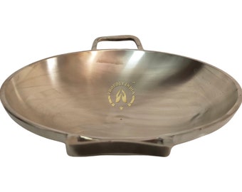 Golden Heavyweight Bronze Kadai: Indian Cooking Pot,Handmade Appa, Ideal Fry Pan & Cooking Kadai Online Purchase
