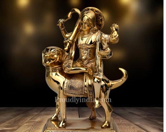 Kaala Bhairavar Statue - 25 cm großes indisches Gott Idol aus reinem Messing