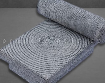 12 x 8 Ammikallu, Molinillo manual, Molinillo de piedra, Ammi Kallu, Silbatta, Molienda de chutney, Molinillo de piedra manual, Shil Nora Online