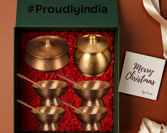 Cesta de regalo navideña de bronce sin plomo / Regalos sostenibles de lujo hechos a mano para Navidad, Año Nuevo y San Valentín