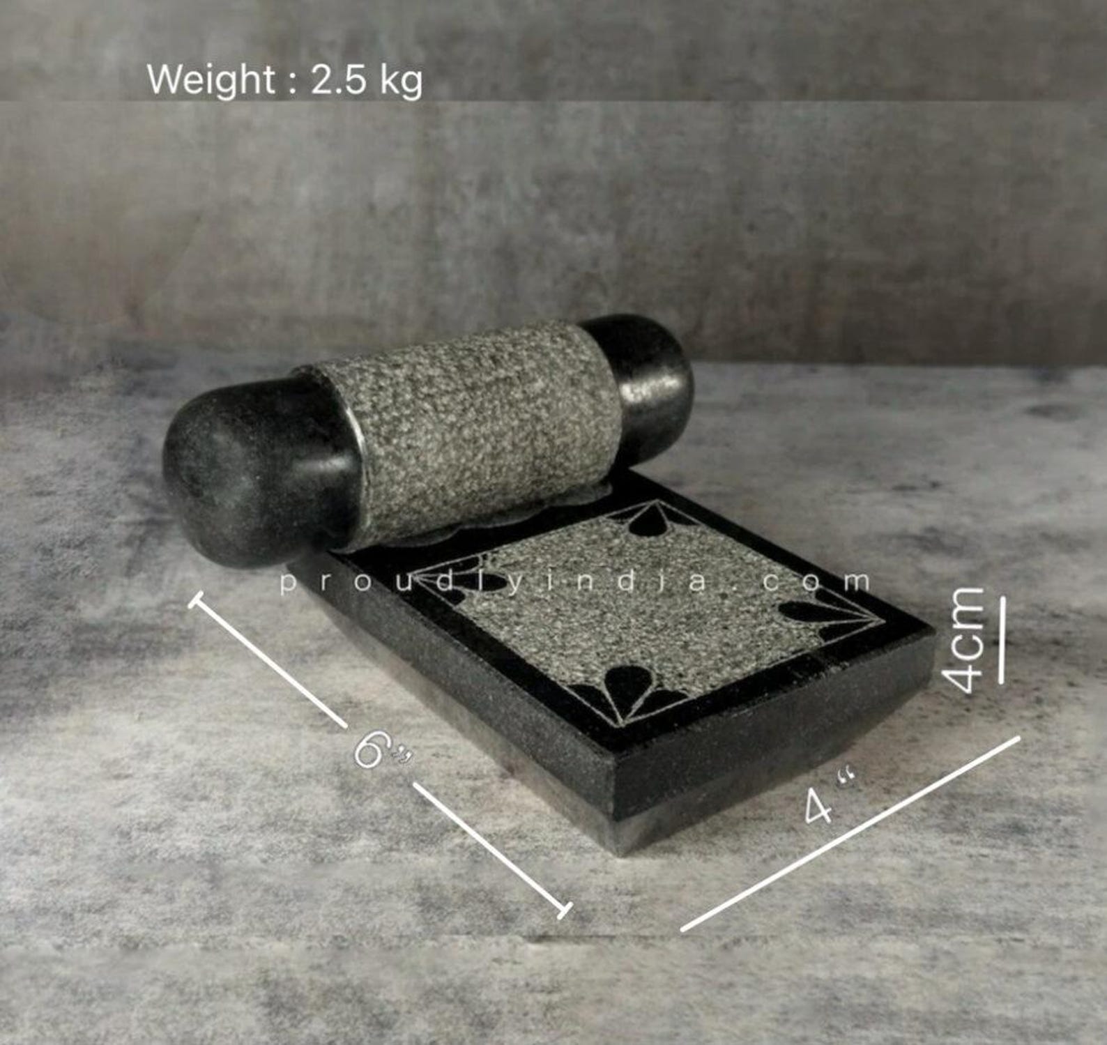 Granite Ammi kallu, Silbatta, Stone Grinder, Stone Silbatta, Grinding Stone, Shil Nora, Chutney Grinding, Hand Grinder, 4 Size - 6 Inch X 4 Inch