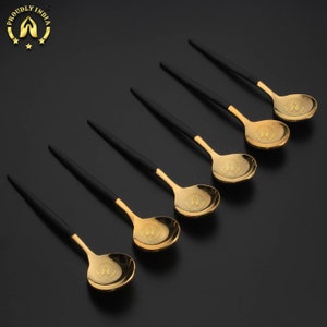 Cutlery Set, Gold Cutlery Set, Modern Cutlery Set, 6-Piece Matte Brass Tableware, Custom Cutlery Set, Vintage Cutlery , Spoon Online