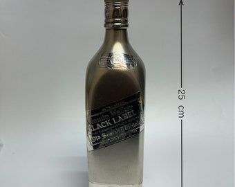 Regalo de San Valentín, botella grande de whisky Johnnie Walker de plata maciza, novedosa y moderna del siglo XX, plata maciza, botella de whisky Johnnie Walker
