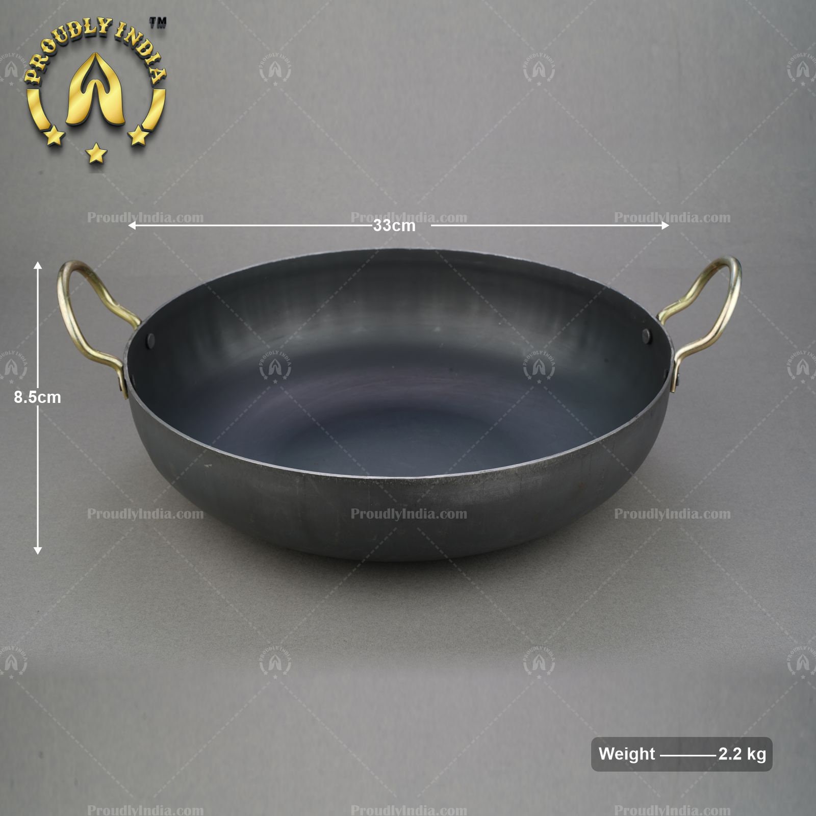 Traditional Indian New Handmade Cast Iron Kadai 11'' inch cooking wok