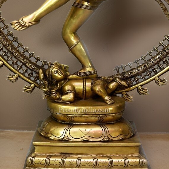37 Inch Majestic Brass Nataraja Sculpture - Lord of Dance, Dancing