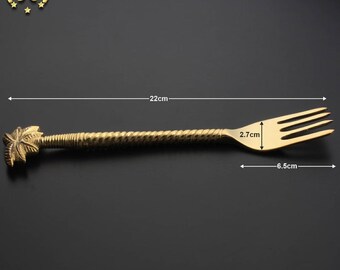 ヴィンテージ真鍮おたまセット（木製ハンドル付き）、アンティーク