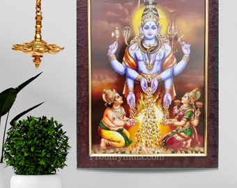 Swarnakarshana Bhairava Yantra Photo Frame, Hindu God Wall Decor