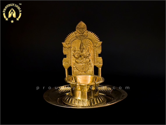 Kamatchi Amman Diya in Pure Brass 7 Inch Kanchi Kamakshi Amman