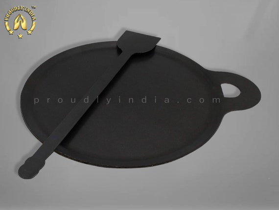 South Indian Cast Iron Seasoned Dosa,flat Dosa Kallu,traditional Tawa,premium  Quality,free Ladle and Oil Spreader,light Weight Dosa Pan 