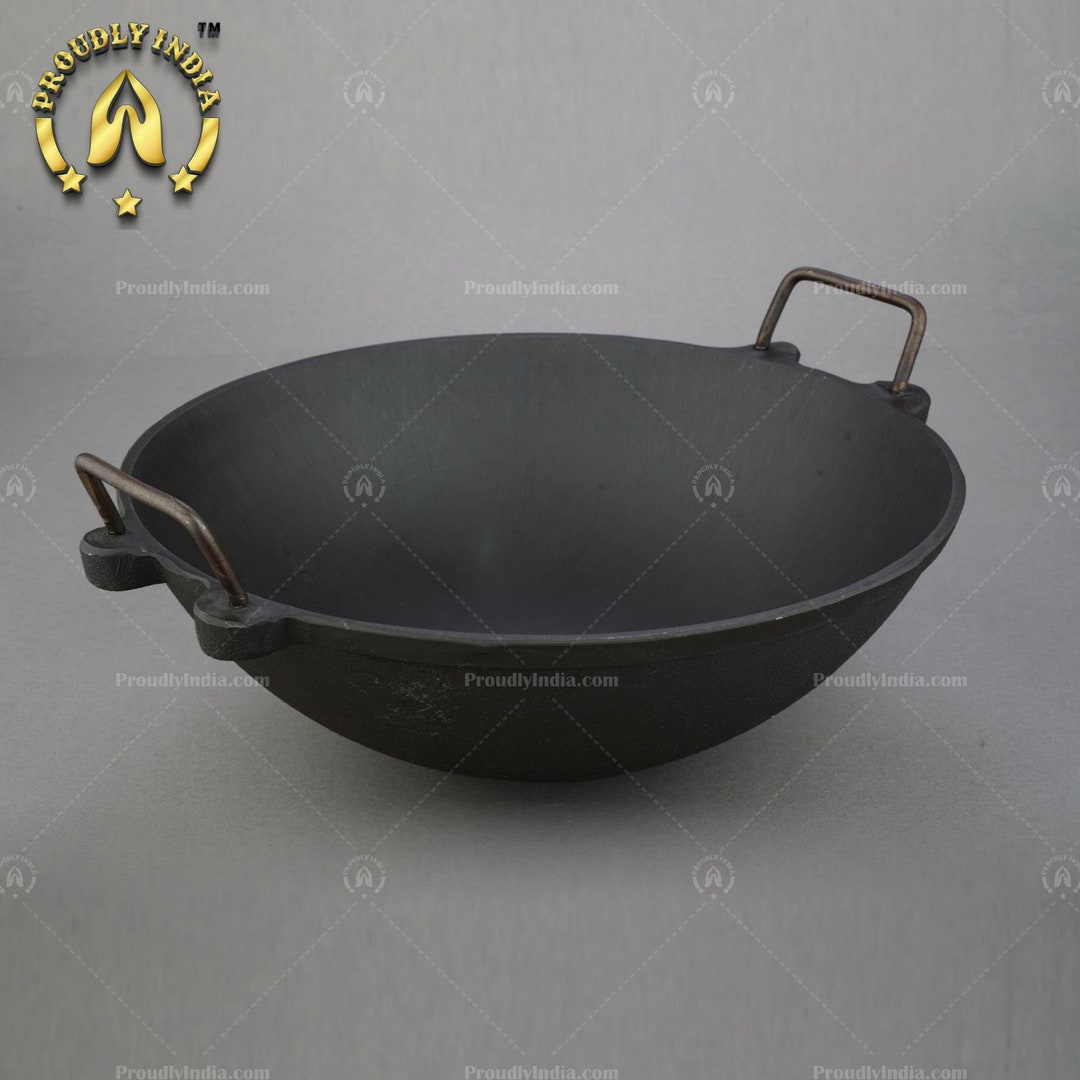 Iron Kadai| Iron Wok|Kadai:11 Inch| Cooking Wok| Cooking Pot| Indian Kadai