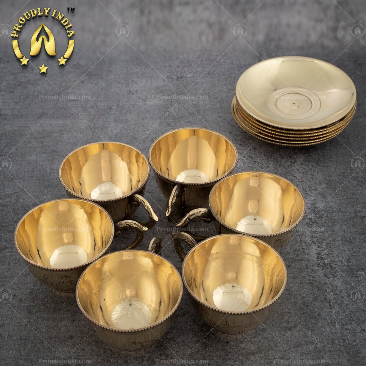 アンティークオニオン　ブラウンベージュ　※セット販売 Brass Tea Set, Vintage Tea Set, Tea Cup and Saucer, 1950 Tea