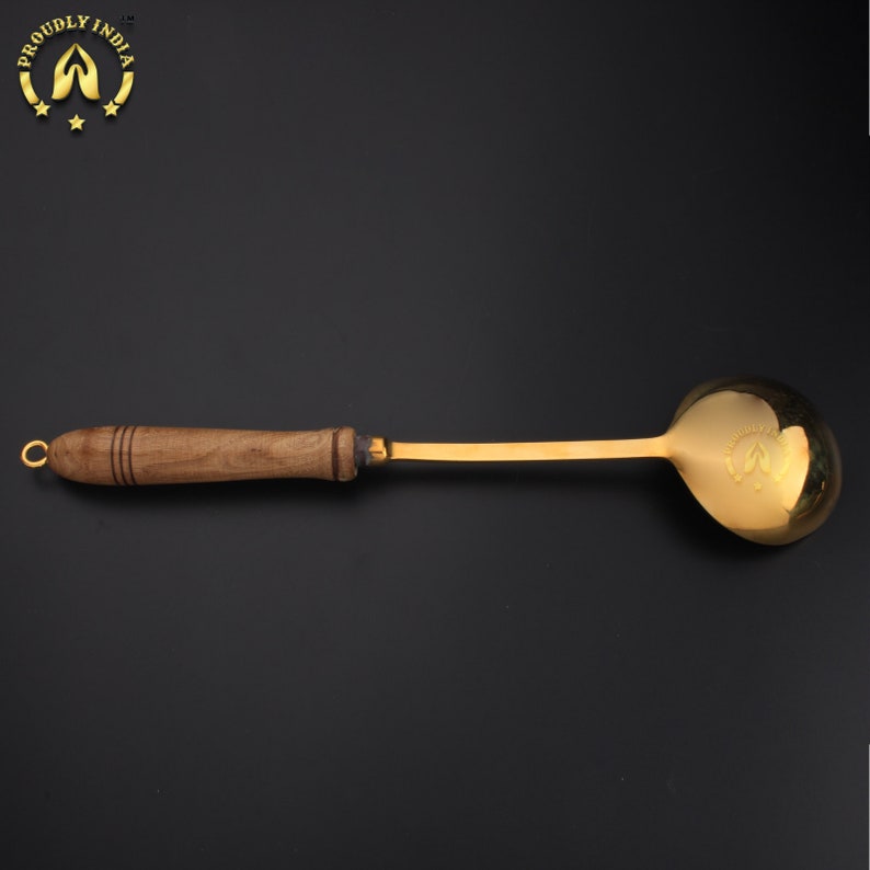 Brass ladle, Serving Spoon, Deep Hole Ladle, Karandi, Antique Spatula, Kitchen Spoon, Antique Cutlery, Cooking Utensils, Metal Spatula image 5