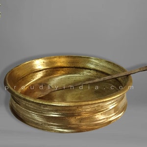 14 Kerala Bronze Uruli, Unpolished Vaarpu Cooking, Serving, Housewarming Gift, Indian Handicraft, Free Chattukam image 4