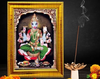 Varahi Amman Devi Photo Frame, Hindu Goddess Wall Hanging