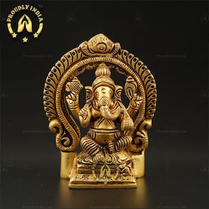 Buy Unique 3.5 Inch Brass Ganesha Idol: Elegant Ganesh Statue, Lord Vinayaka & Siddhi Vinayak Murti,Elephant God
