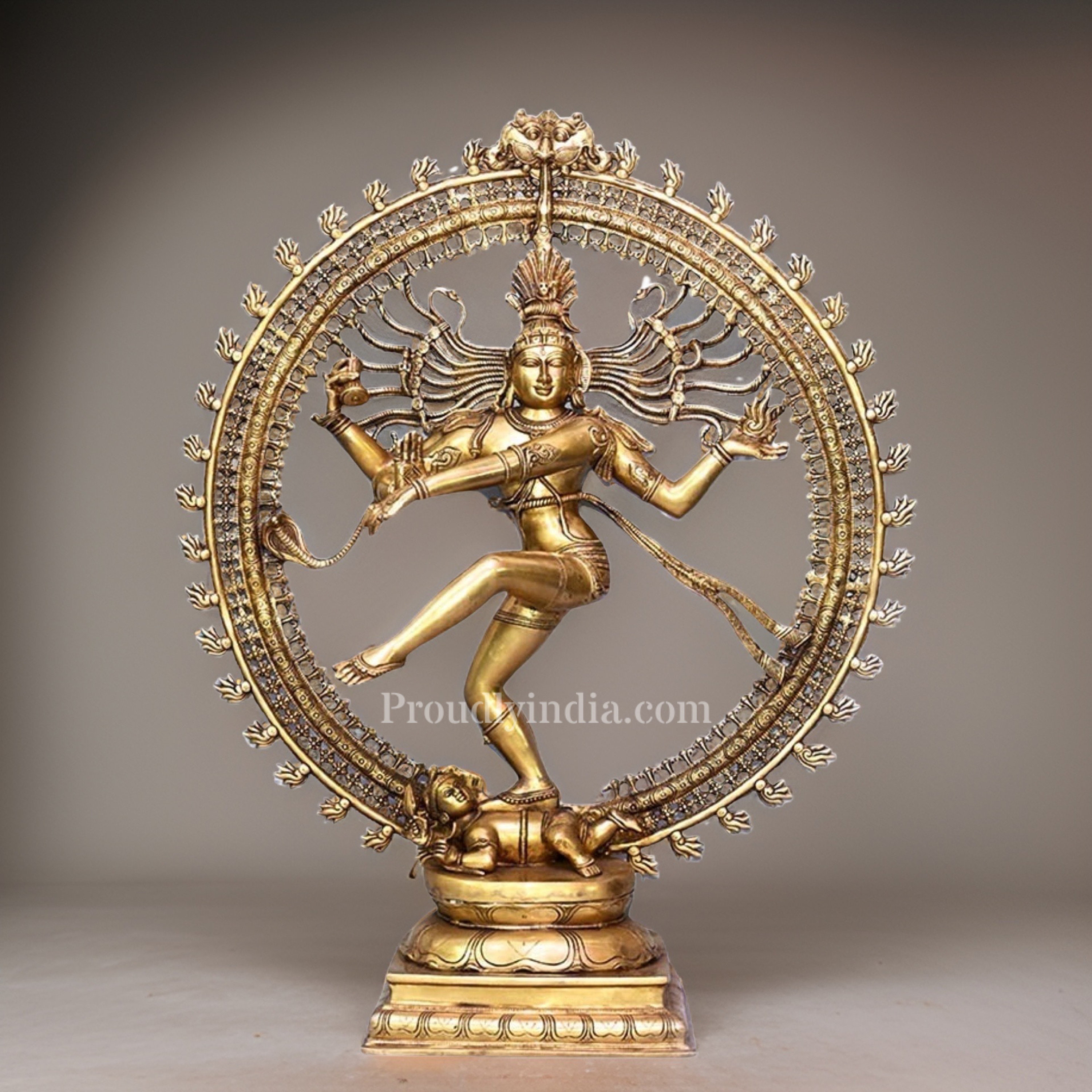 37 Inch Majestic Brass Nataraja Sculpture - Lord of Dance, Dancing