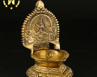 Brass Diya for Pooja, Decorative Diya Lamp, kerala Deepam - Elegant South Indian Lamp, Kuthu & Thooku Vilakku