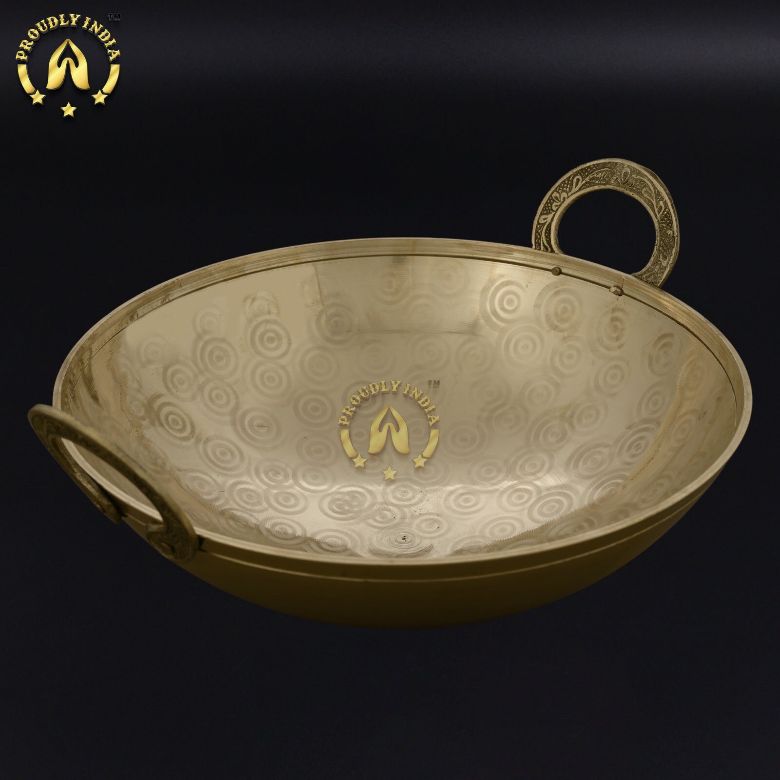Brass Deep Fry Kadai With Double Handle,brass pital Handmade Kadai