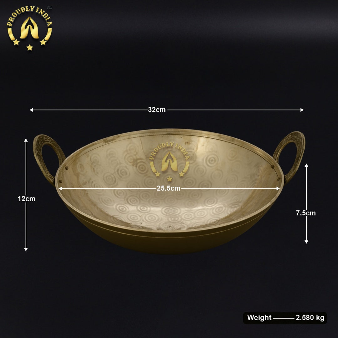 Brass Deep Fry Kadai With Double Handle,brass pital Handmade Kadai