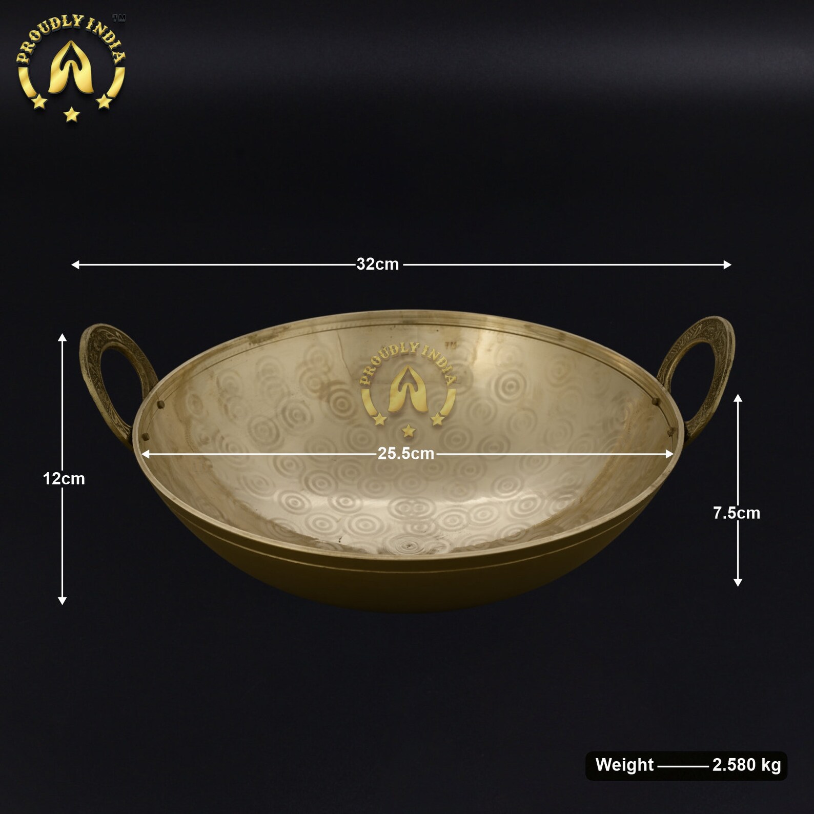 Brass Deep Fry Kadai With Double Handle,brass pital Handmade Kadai