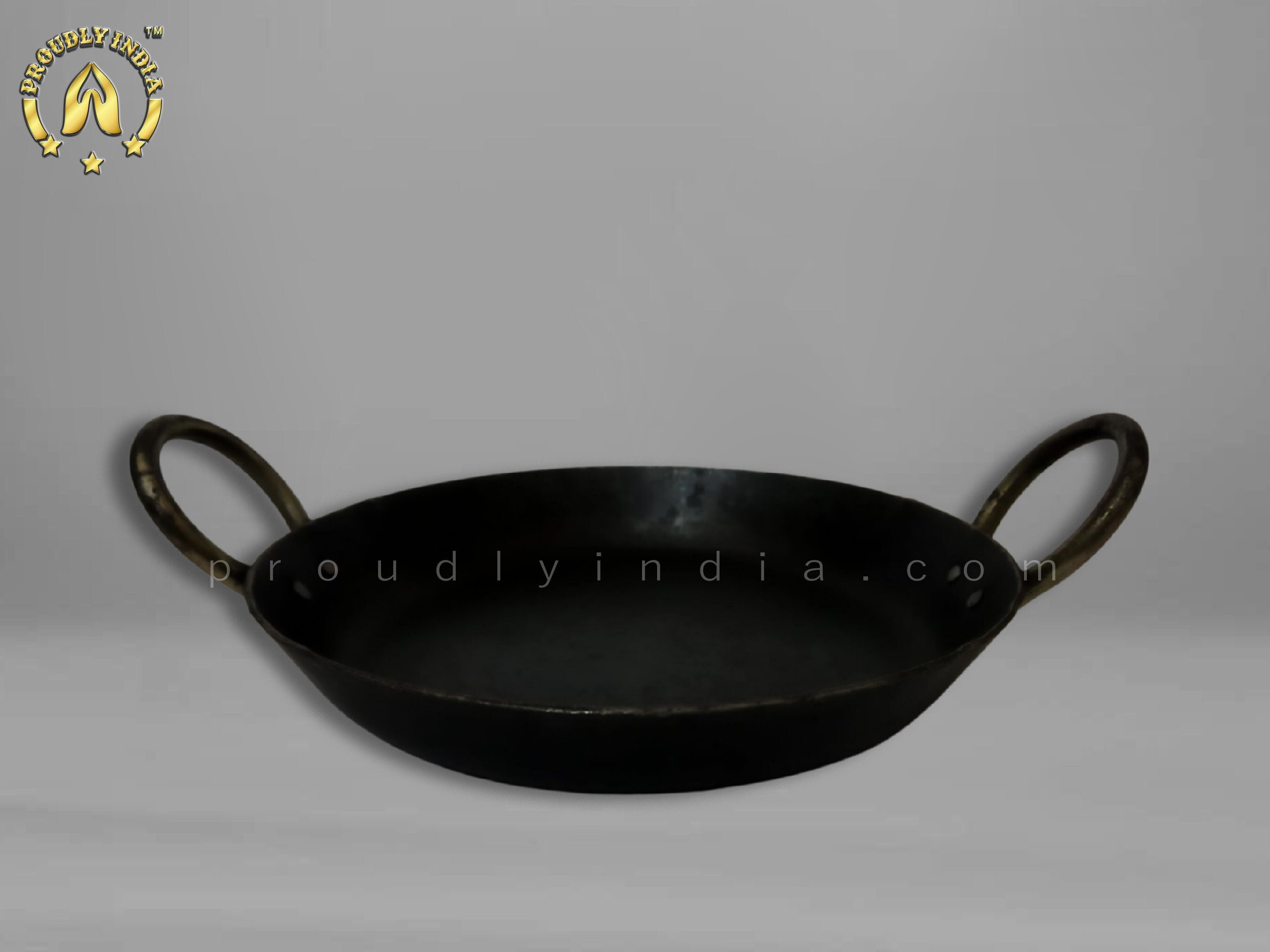 AnNafi® Kadhai | Indian Pure Iron Loha Kadai 9.50 to 10 INCH | Handmade  Deep Frying Pan Black Kadhahi for Cooking Cookware with Handles for Saute 