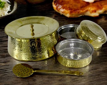 4 liter messing handi voor Biryani: koop Cooking Handi online, Degchi Price - grote serveerpot met deksel, Handi Biryani en meer