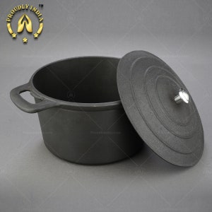 5 Liter Cast Iron Dutch Oven- Biryani Pot,CookingPot with Lid,Biryani Pot Induction Bottom, StewPot, Iron Cookware, Iron Casserole,