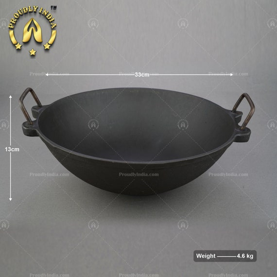 thumbnail image 2 of Reldor Heavy Duty Iron Karahi / Kadai / Wok – Traditional Balti Dish With Handles – Made In India 2 of 6