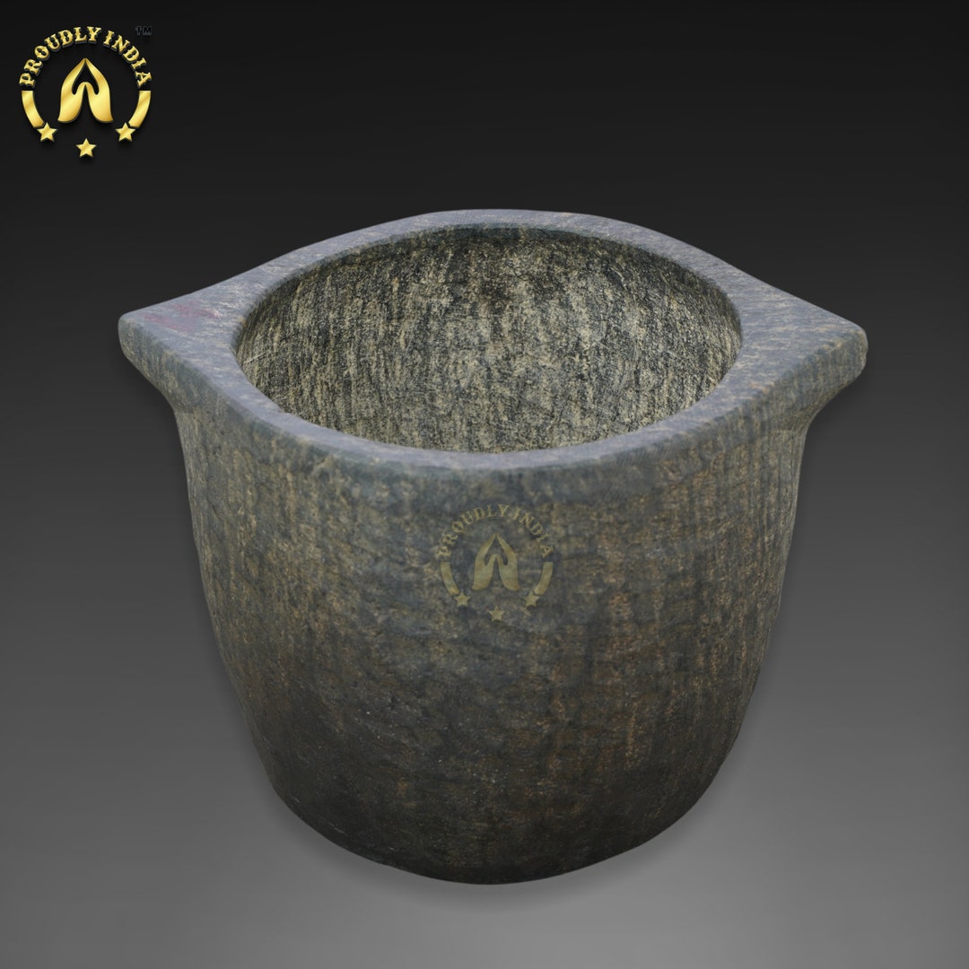 Handmade Seasoned Soapstone Kalchatti,gas Electric Coil Stove Compatible,traditional Maakal