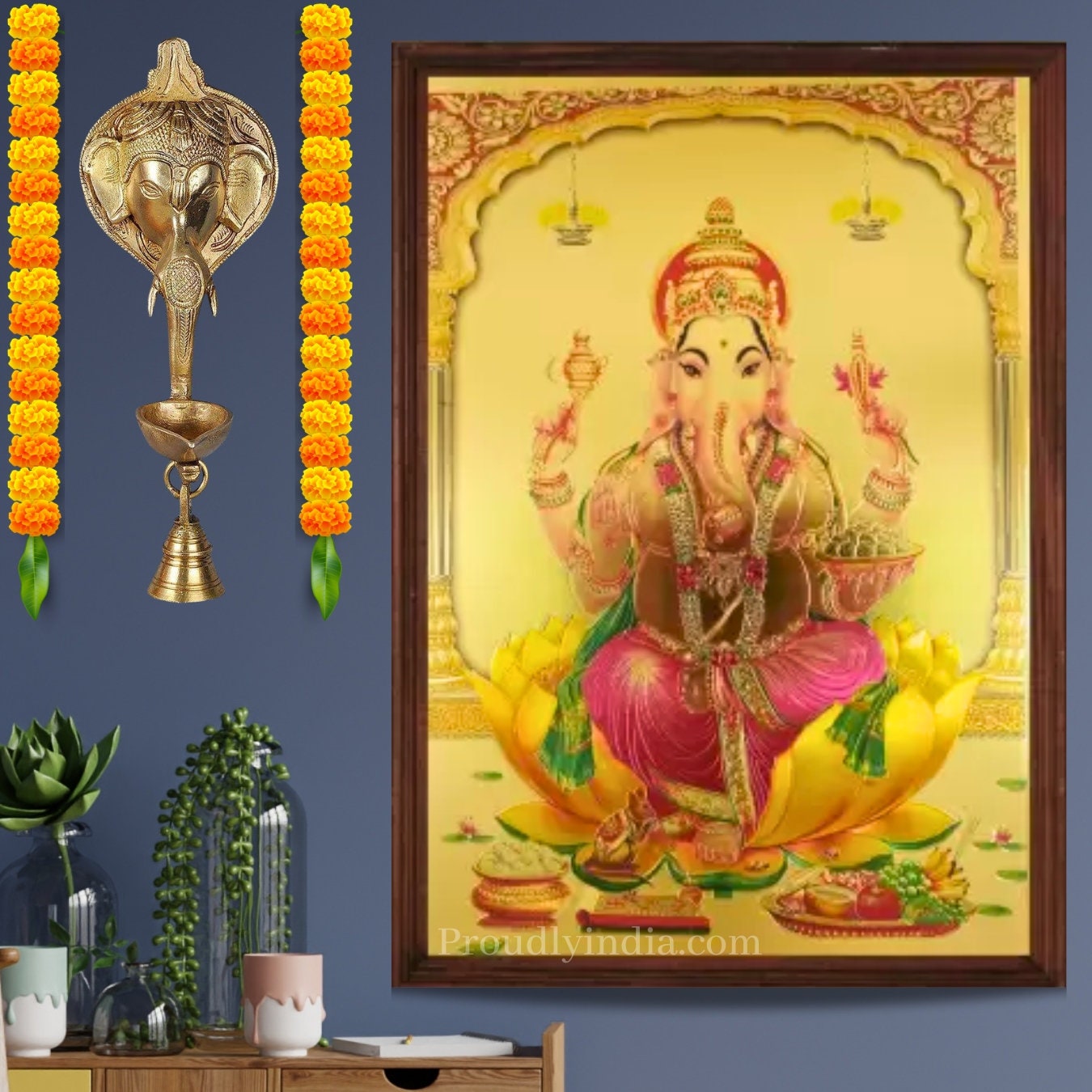 Lord Ganesha Wall Artdivine Ganpati Photo Frame Elephant God Ganesh