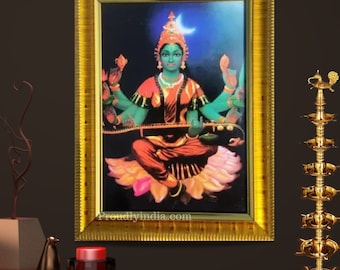 Raja Shyamala Devi Photo Frame: Hindu Wall Art, Housewarming Gift
