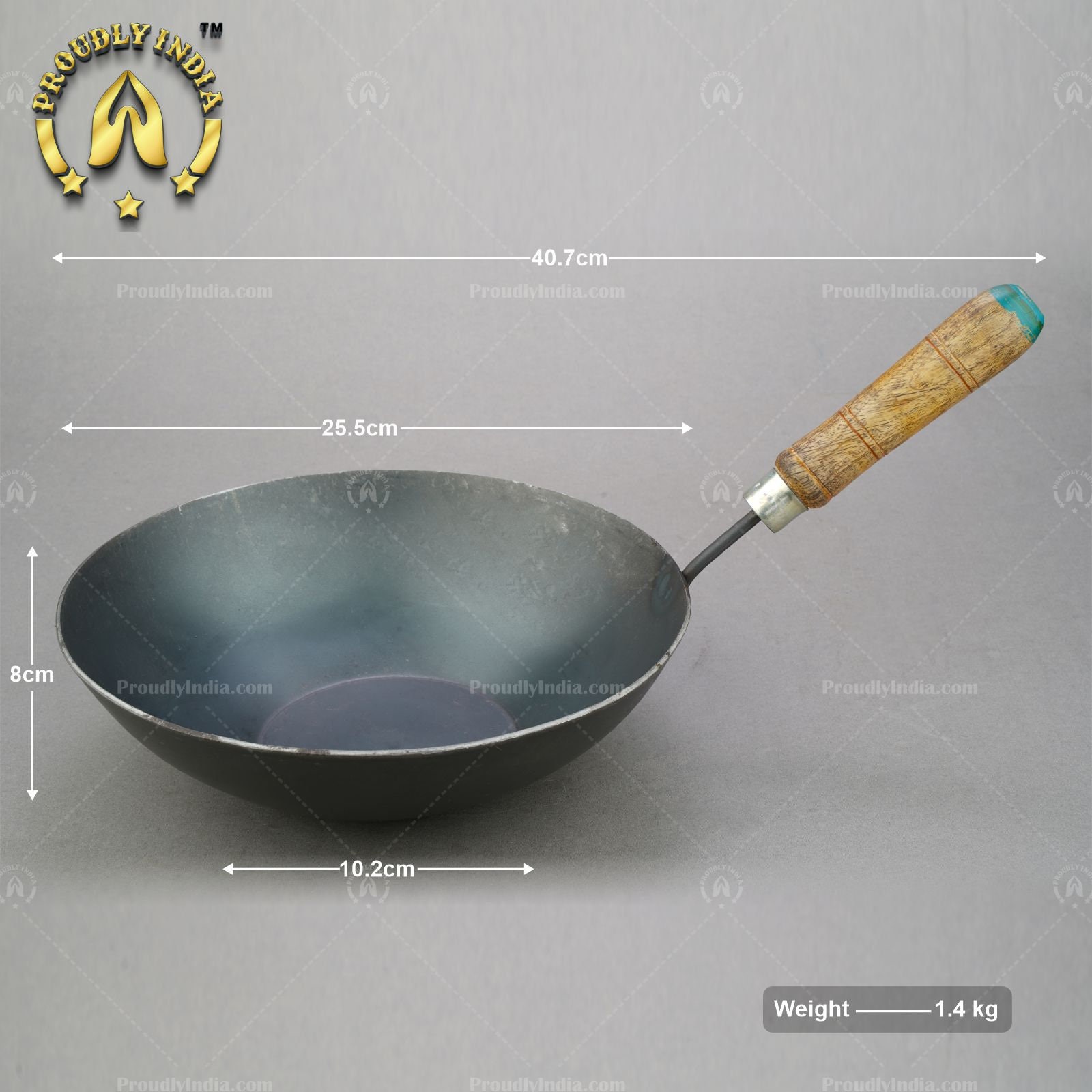 Wooden Handle Chinese Wok Kadai,iron Frying Deep Kadai With Wooden