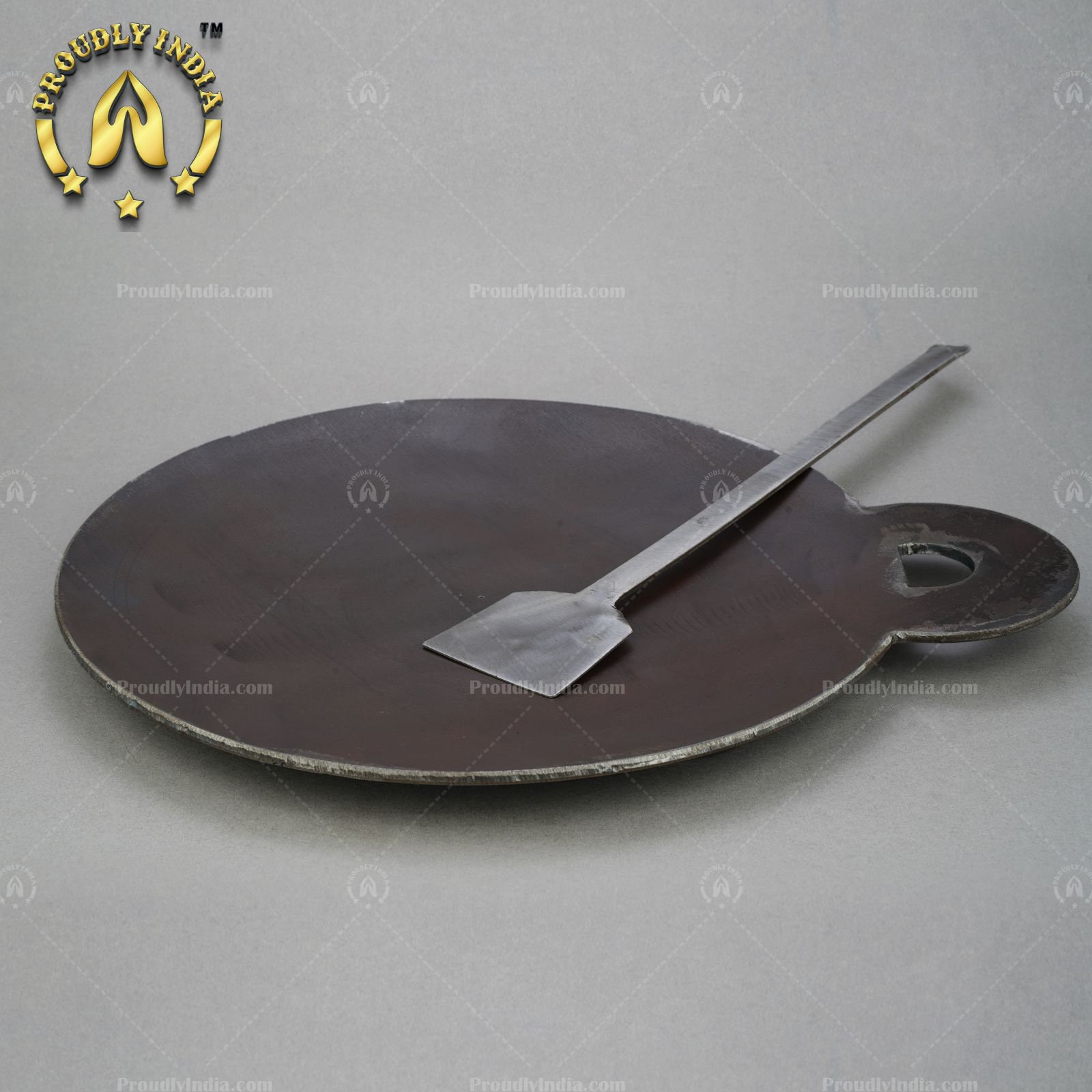 Brodees Iron Dosa Tawa 25.50 Cm Diameter with Tough Handle - Roti Tawa -  Induction Friendly Tawa Gas Compatible Tawa Iron Roti Tawa - Brodees