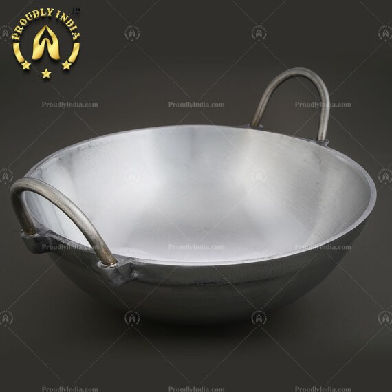 Nonstick Kadhai Indian Kadai Frying Pan Deep Fry Kadhai Deep Fry Pan with  Stainless Steel Lid Stir Fry Pan Nonstick All Purpose Pan Cookware Cooking