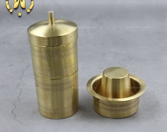 Brass 2 Cup Manual Filter Coffee Drip Style Maker, 100% Pure Brass South  Indian Traditional Filter Coffee, Indian Filter Coffee Maker. 