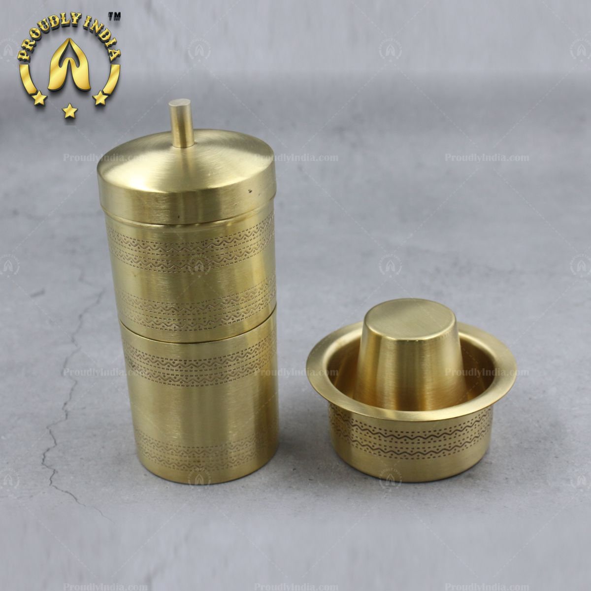 Brass Coffee Filter & Dabara Set: Buy Traditional Metal Drip Holder Online  for Authentic Filter Coffee Experience