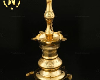 Vastu Diya, Brass Diya for Pooja: Unique Kerala Deepam,Thooku Vilakku &Kuthu Vilakku, Handmade Brass Oil Lamp Online