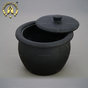 Stone Jar, 2 L Yogurt Jar, Stone Jar With Lid, Soapstone Curd Pot, Dahi Pot, Pot For Curd, Old Stone Jars, Stone Curd Pot