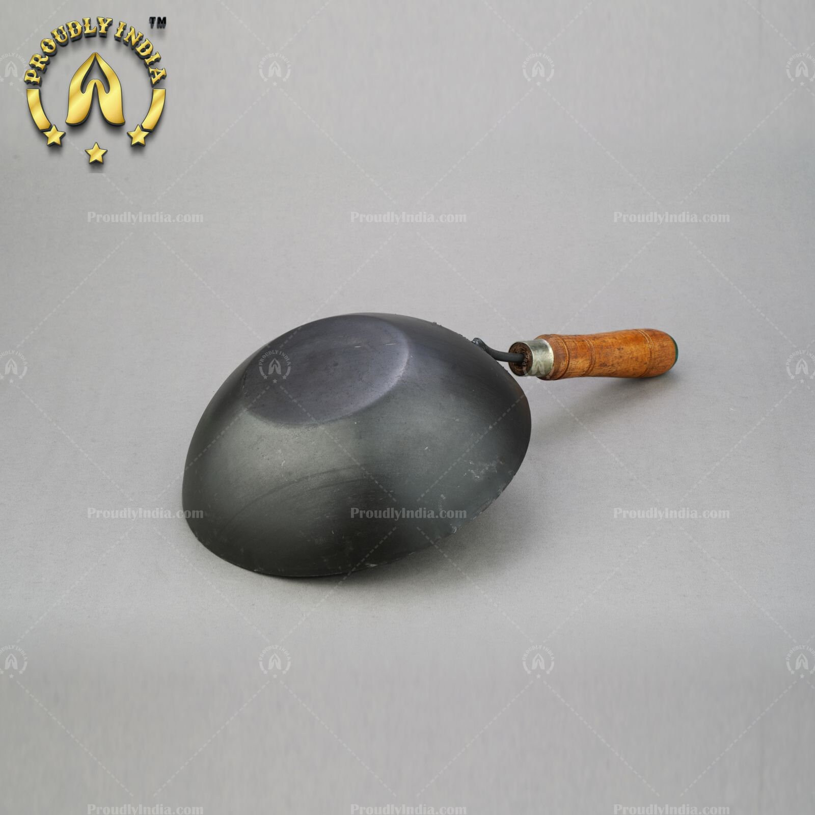 Wooden Handle Chinese Wok Kadai,iron Frying Deep Kadai With Wooden