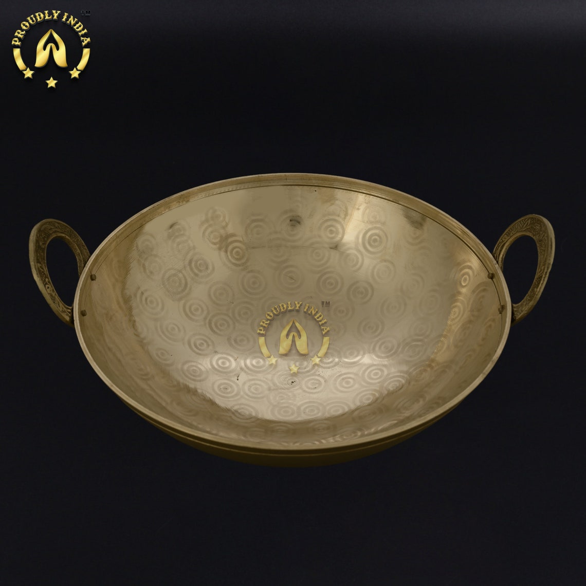 Brass Deep Fry Kadai With Double Handle,brass pital Handmade Kadai