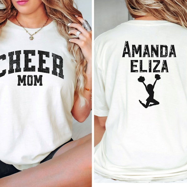 Custom Cheer Mom Shirt Gift For Cheer Mama Sweatshirt,Personalized Cheerleader Mama Gift,Cheerleading Mom Bow Tees School Cheer Competition