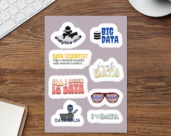 Data Science Sticker Pack, Data Scientist Sticker Sheet, Data Queen, Data Science Girl, Data Science Gift, Data Analyst, Data-Driven Woman,,