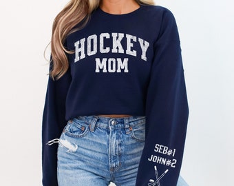 Personalized Hockey Mama Sweatshirt With Kids Names On Sleeve,Gifts For Hockey Mom Shirts,Personalized Hockey Hoodie,Sport Mom Mother's Day
