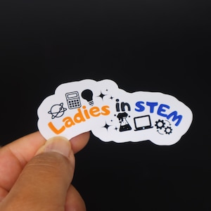 Ladies in STEM sticker, Women in Tech, Women in Stem Sticker, Steminist Sticker, Laptop Stickers, Steminist Gift, Science Sticker