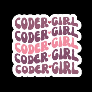 Retro Coder Girl Stickers, Programmer stickers, Girl coder stickers, Coder Stickers, Tech Sticker, Web Developer Stickers, Laptop Stickers