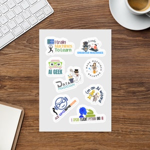 Data Science Sticker Pack,Funny AI Stickers,Data Scientist Sticker Sheet,Machine Learning Stickers,Data Science Gift, Data Analyst Stickers
