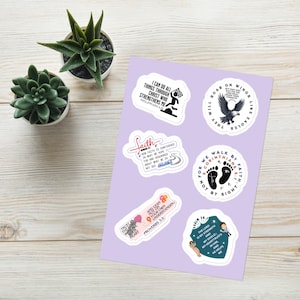 Christian Sticker Gift For Christian,Faith Bible Verses Stickers,Motivational Empowering Laptop Water Bottle Stickers ,Bible Journaling KJV