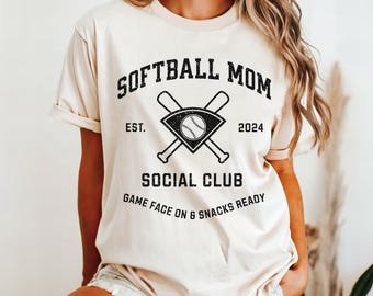 Custom Softball Mom Social Club Shirts Gift For Softball Mama Shirt,Sideline Social Club Tees,Gameday Shirt For Sports Mom Mother's Day Gift